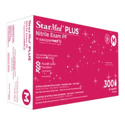 StarMed Plus Nitrile Exam PF, Med (7-7.5), 300/box- Sempermed