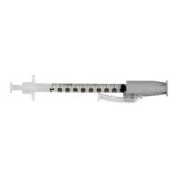 Tuberculin Syringe with Needle SafetyGlide 1 mL 27G 1/2 Inch Attached Needle Sliding Safety Needle - BD
