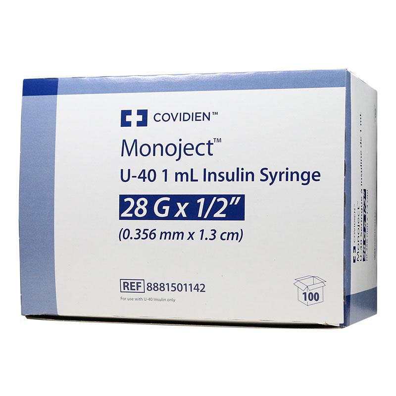 Monoject Syringe, Safety 28g x 1/2
