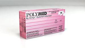 Polymed Latex Exam Glove - Medium - NonSterile - Bx/100