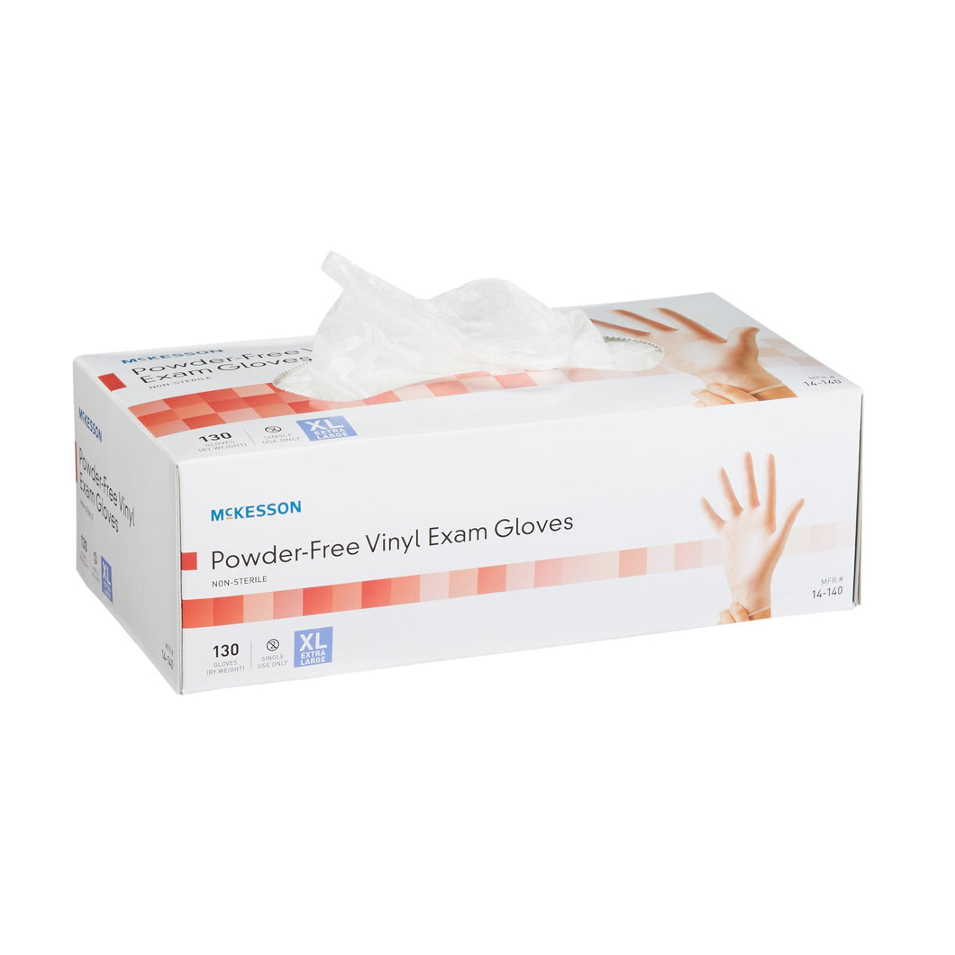 Exam Glove McKesson X-Large NonSterile Vinyl Standard Cuff Length Smooth Clear Not Rated