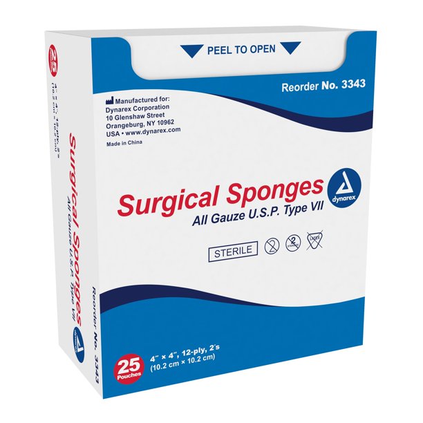 Sterile Surgical Gauze Sponge 2's 4