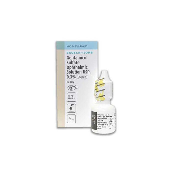 Gentamicin Sulfate Ophthalmic Solution 0.3%, 5mL - Bausch