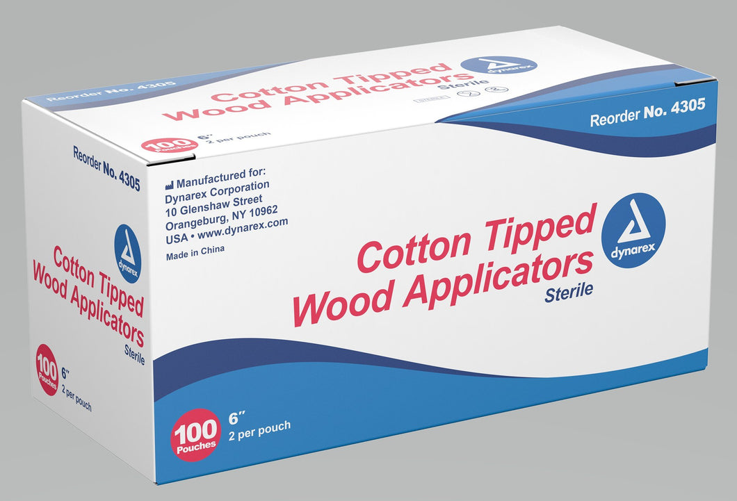 Cotton Tip Wood Applicator (Sterile) 6