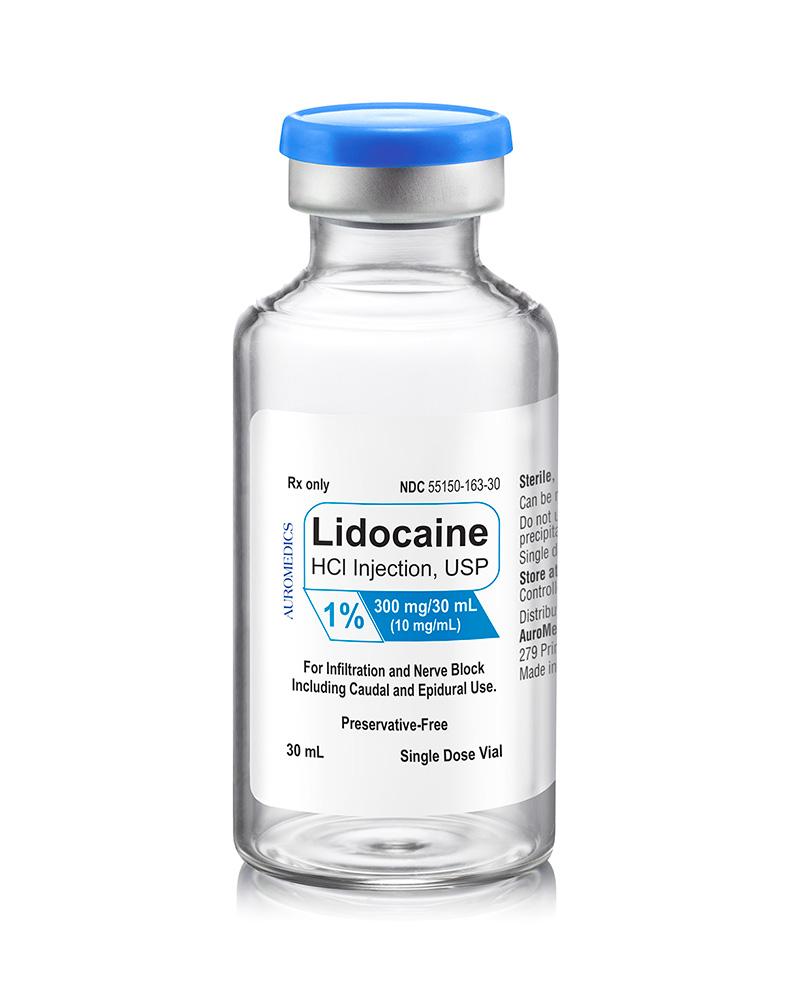 Lidocaine HCI Injection SDV 1% PF 30mL/vial - AuroMedics Pharma LLC