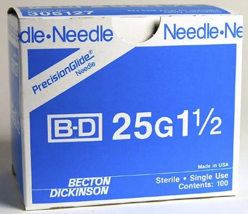 Needles, PrecisionGlide, 25G x 1 1/2