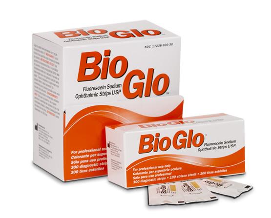 Bioglo Fluorescein Sodium Ophthalmic Strips USP, 1 mg, 300 count/box  - Hub Pharmaceuticals, Inc