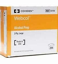 Alcohol Prep Pad Webcol 70% Strength, Individual packet, Large - Coviden
