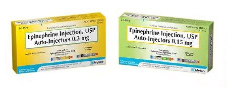 Epinephrine 0.3 mg (1:1000) Injection (Alpha and Beta Adrenergic Agonist), Auto-Injector, 0.3mL, 2/pk - Mylan Pharmaceuticals