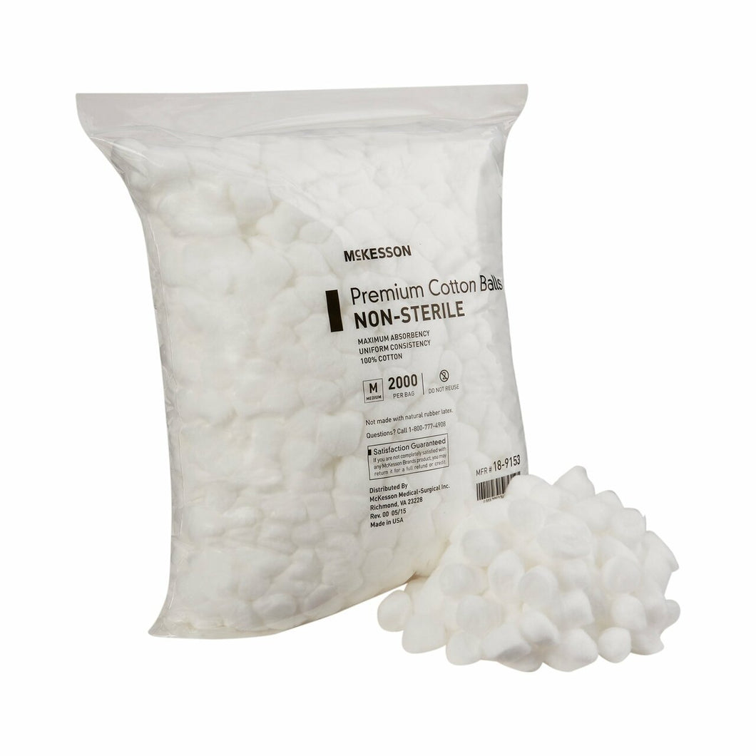 Cotton Balls Medium, Non Sterile, 2000/bag - McKesson