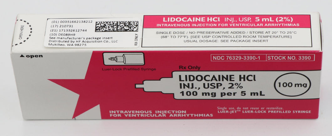 Lidocaine HCL PF 2%, 20mg/mL Injection Prefilled Syringe 5mL,100mg/5mL,10/ct - International Medication Systems