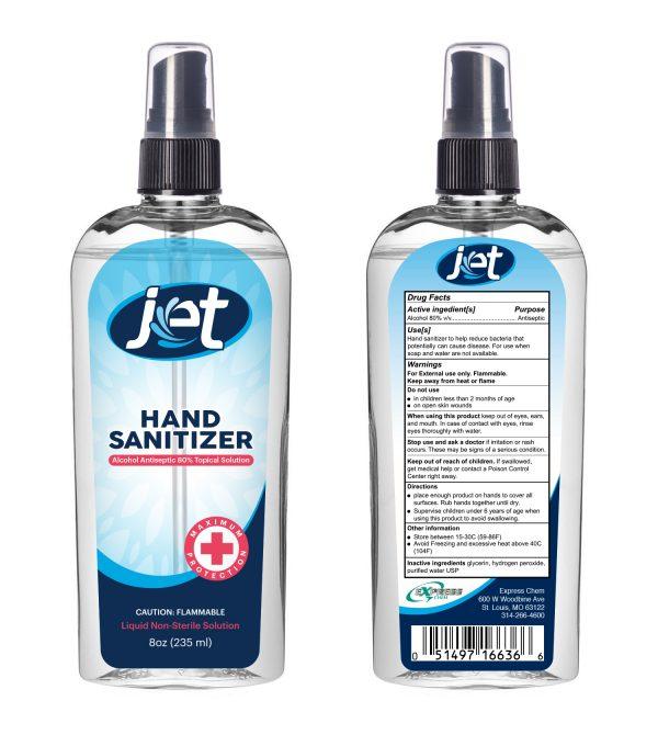Jet Sanitizer, fine mist spray 8oz - Express Chem