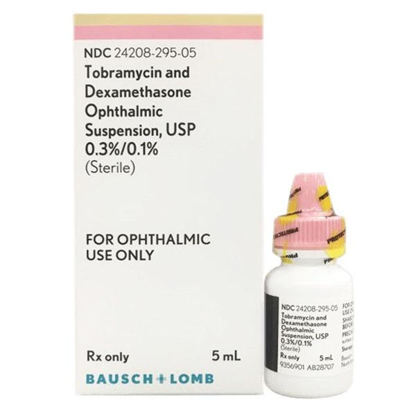 Tobramycin and Dexamethasone Ophthalmic Suspension 0.3%/0.1%, 5mL - Bausch