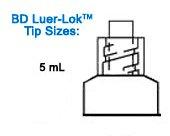 General Purpose Syringe BD Luer-Lok™ 5 mL Individual Pack Luer Lock Tip Without Safety
