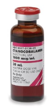 Vitamin B-12, Injectable, 1000mcg/mL, MDV 30mL