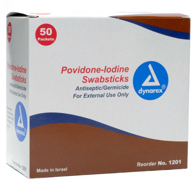 Povidone-Iodine Swabsticks 1's, 50/bx