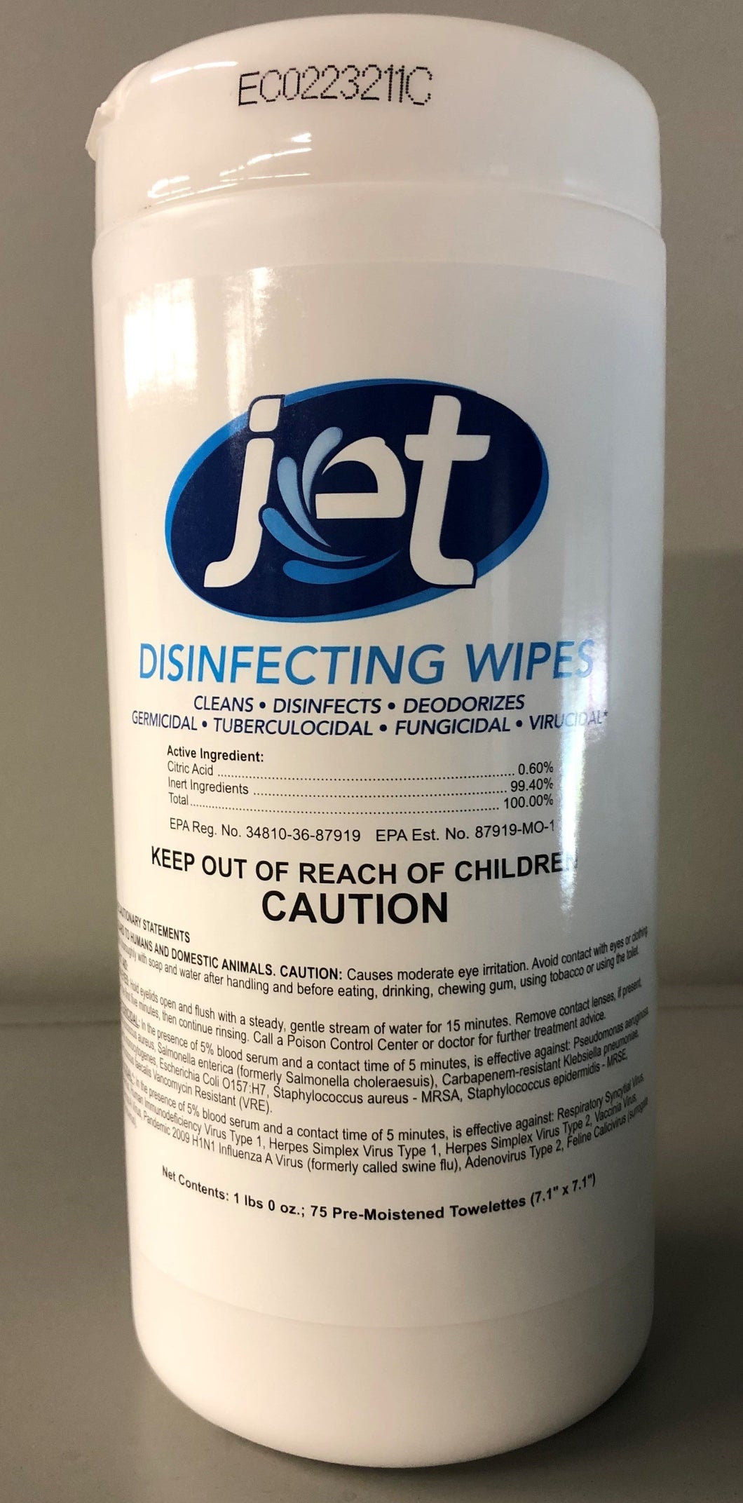 Jet Disinfecting Wipes 75/can - Express Chem