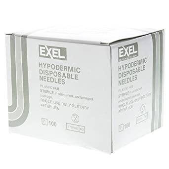 Hypodermic Needle Without Safety 27 Gauge 1-1/4 Inch Length -EXEL