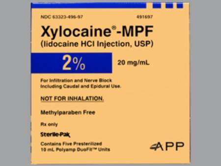 Xylocaine® - MPF Lidocaine HCl, Preservative Free 2%, 20 mg / mL Injection, 10mL Ampule, 5/box - Fresenius