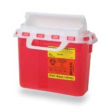 Sharps container, 5.4qt , red - Henry Schein